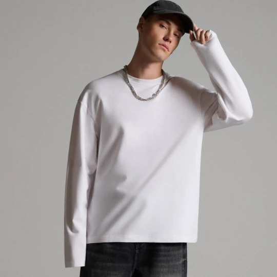 Zdjęcie produktu Cropp - Biały T-shirt longsleeve - biały