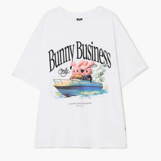 Zdjęcie produktu Cropp - Biały T-shirt z motywem królików - biały