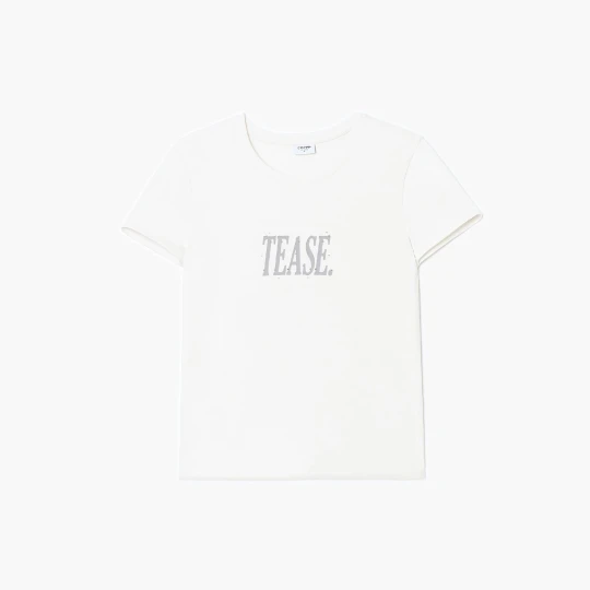 Zdjęcie produktu Cropp - Biały T-shirt z napisem i cekinami - biały
