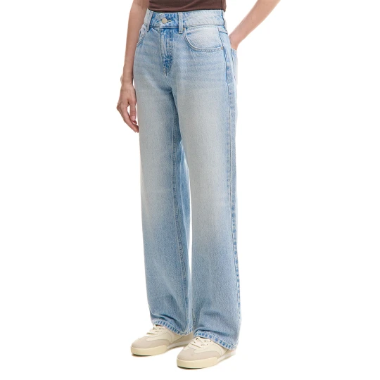 Zdjęcie produktu Cropp - Błękitne jeansy straight z efektem sprania - niebieski
