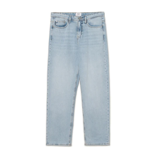 Zdjęcie produktu Cropp - Błękitne jeansy straight z efektem sprania - niebieski