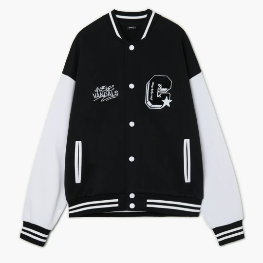 Zdjęcie produktu Cropp - Bluza bomber w stylu college - czarny