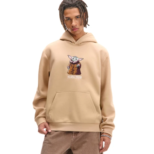 Zdjęcie produktu Cropp - Bluza hoodie z haftem Baby Yody - beżowy