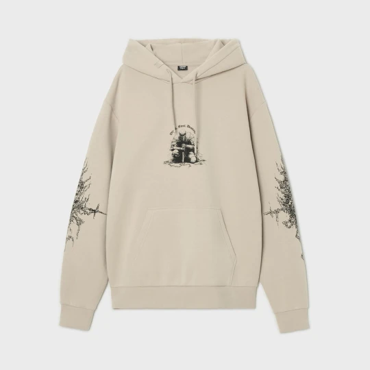 Zdjęcie produktu Cropp - Bluza hoodie z motywem rycerza - beżowy