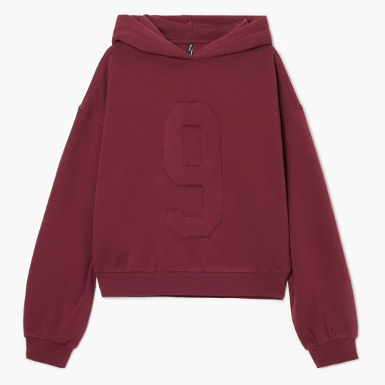 Zdjęcie produktu Cropp - Bluza hoodie z numerem 9 - kasztanowy