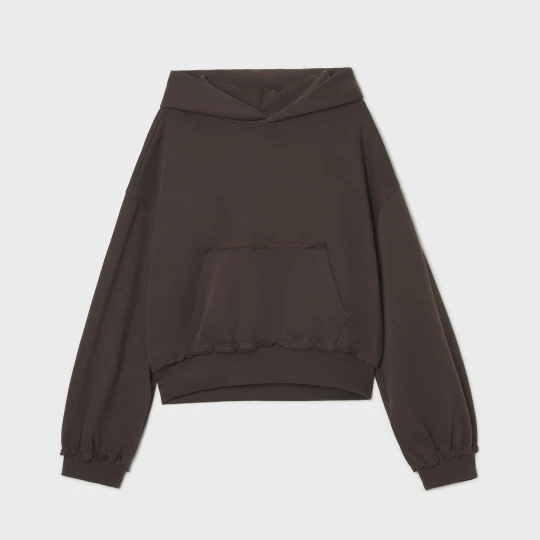 Zdjęcie produktu Cropp - Bluza z kapturem i surowym wykończeniem - brązowy