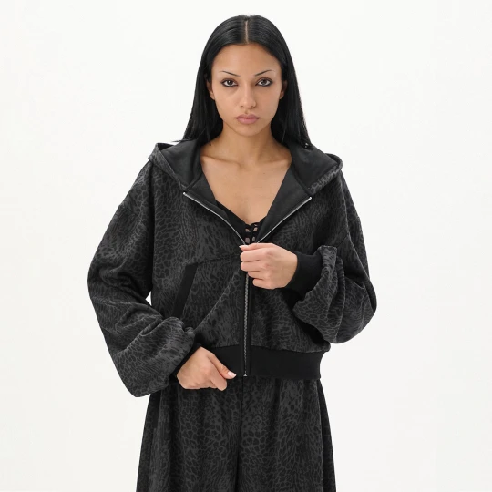 Zdjęcie produktu Cropp - Bluza z kapturem w zwierzęcy wzór - szary
