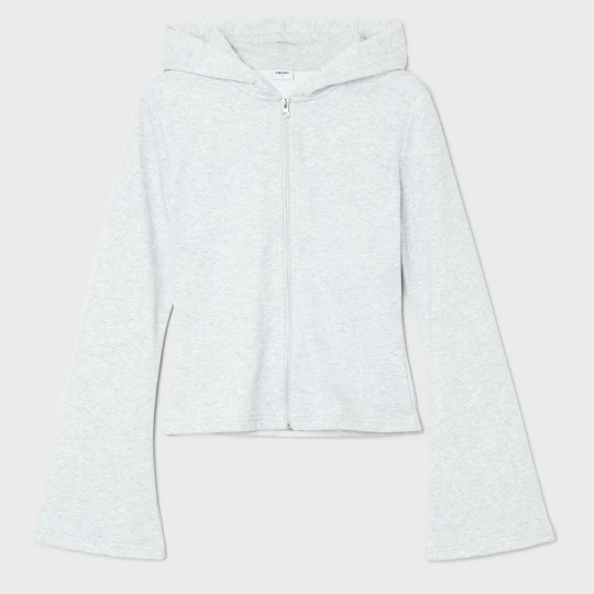 Zdjęcie produktu Cropp - Bluza z kapturem z rozszerzanymi rękawami - jasny szary