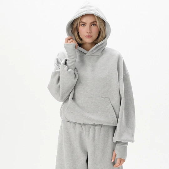 Zdjęcie produktu Cropp - Bluza z szerokimi ściągaczami przy rękawach - jasny szary