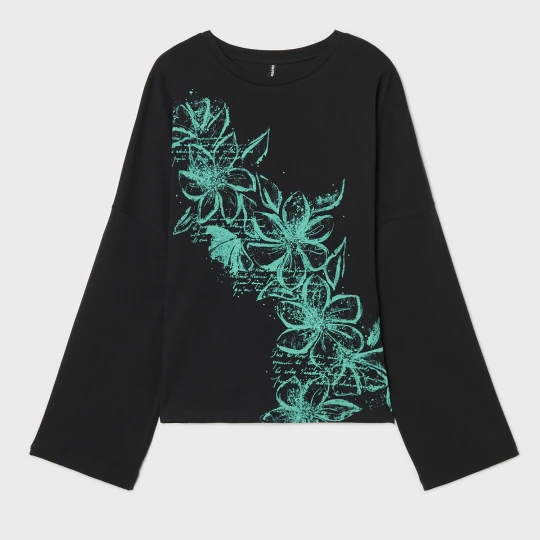 Zdjęcie produktu Cropp - Bluzka kimono z kwiatowym motywem - wielobarwny