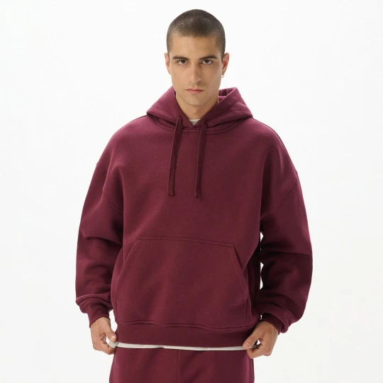Zdjęcie produktu Cropp - Bordowa bluza basic z kapturem - kasztanowy