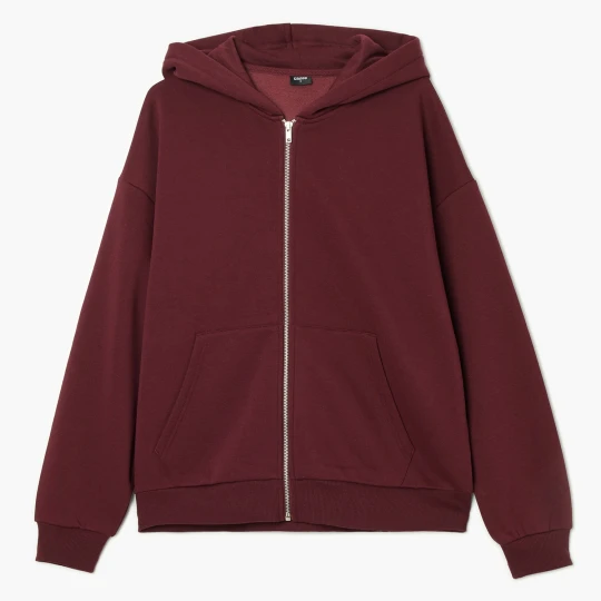 Zdjęcie produktu Cropp - Bordowa bluza oversize z kapturem - kasztanowy