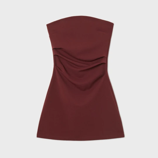 Zdjęcie produktu Cropp - Bordowa sukienka mini bez rękawów - kasztanowy
