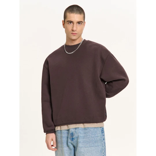 Zdjęcie produktu Cropp - Brązowa gładka bluza basic - brązowy