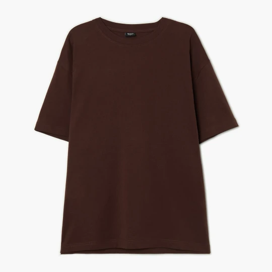 Zdjęcie produktu Cropp - Brązowa koszulka basic relaxed fit - brązowy