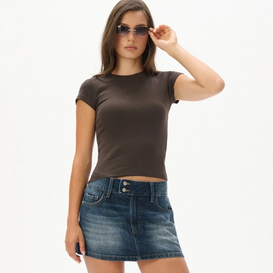 Zdjęcie produktu Cropp - Brązowa koszulka slim - brązowy