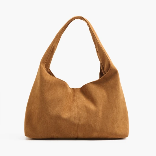 Zdjęcie produktu Cropp - Brązowa torebka hobo na magnetyczny zatrzask - brązowy
