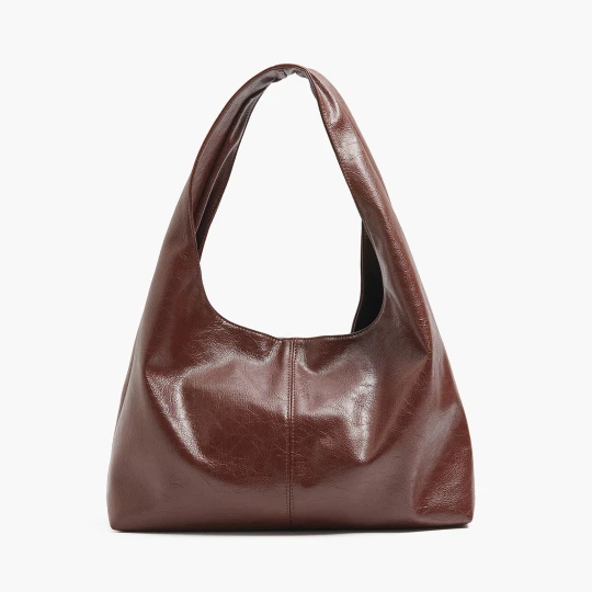 Zdjęcie produktu Cropp - Brązowa torebka hobo z imitacji skóry - brązowy