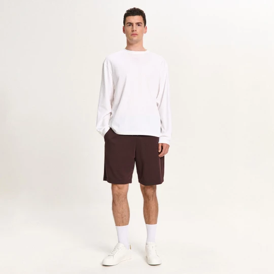Zdjęcie produktu Cropp - Brązowe dresowe spodenki basic - brązowy