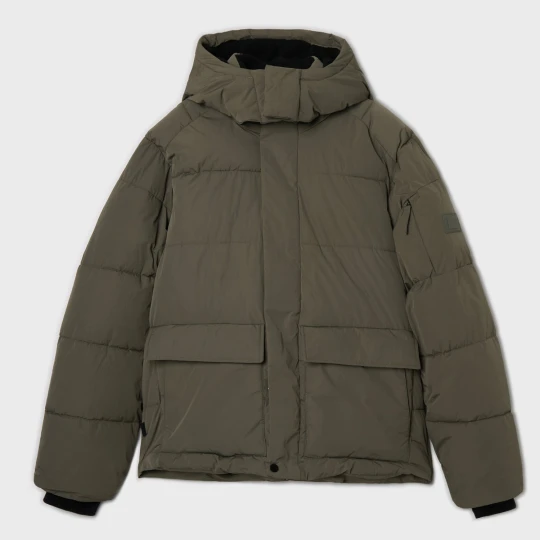 Zdjęcie produktu Cropp - Ciemnozielona pikowana kurtka puffer z kapturem - zielony