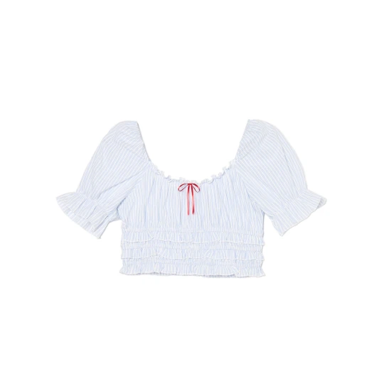Zdjęcie produktu Cropp - Crop top w retro stylu - błękitny