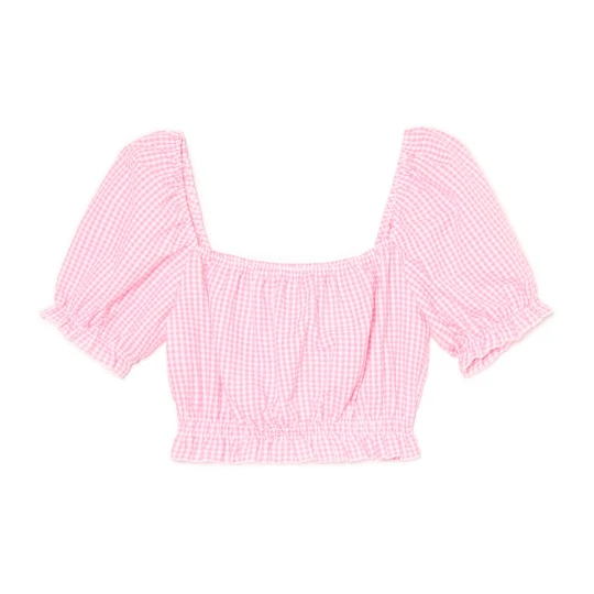 Zdjęcie produktu Cropp - Crop top w różową kratkę - różowy