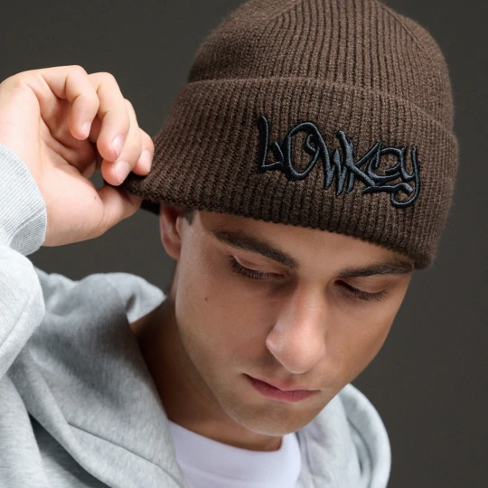 Zdjęcie produktu Cropp - Czapka beanie z haftowanym napisem - brązowy