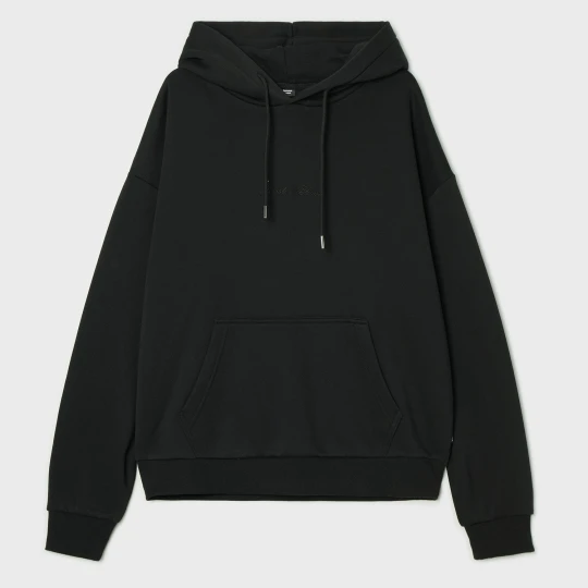 Zdjęcie produktu Cropp - Czarna bluza hoodie z efektem sprania - czarny