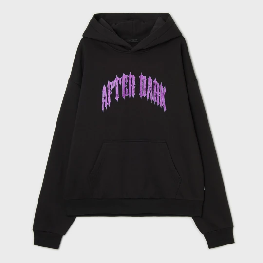 Zdjęcie produktu Cropp - Czarna bluza hoodie z motywem gołębi - czarny