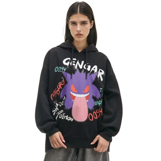 Zdjęcie produktu Cropp - Czarna bluza hoodie z Pokémonem Gengarem - czarny