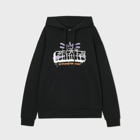 Zdjęcie produktu Cropp - Czarna bluza z kapturem i nadrukiem Fortnite - czarny