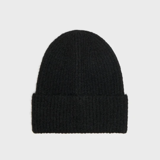 Zdjęcie produktu Cropp - Czarna czapka beanie z domieszką wełny - czarny
