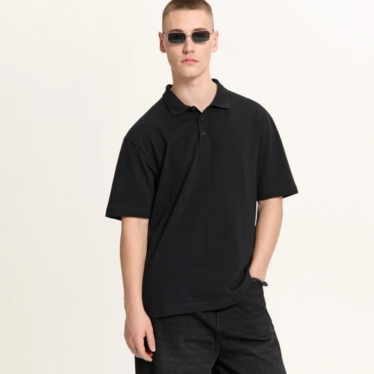 Zdjęcie produktu Cropp - Czarna koszulka polo basic - czarny