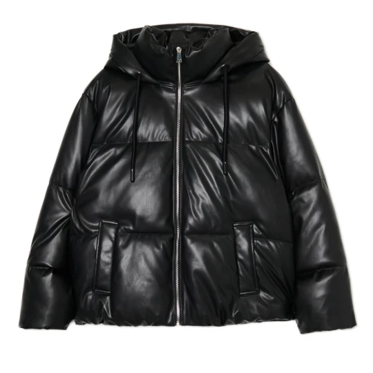 Zdjęcie produktu Cropp - Czarna kurtka puffer z kapturem - czarny