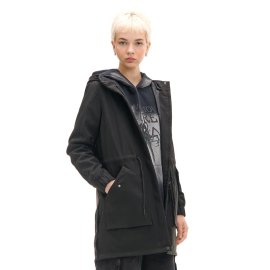 Zdjęcie produktu Cropp - Czarna parka z kapturem - czarny
