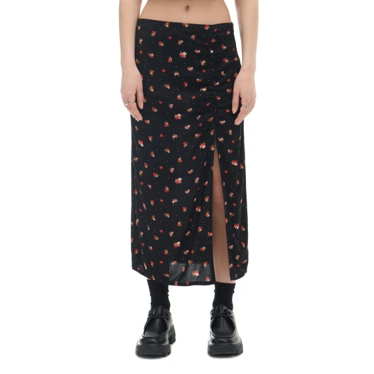 Zdjęcie produktu Cropp - Czarna spódnica midi w kwiatki - czarny