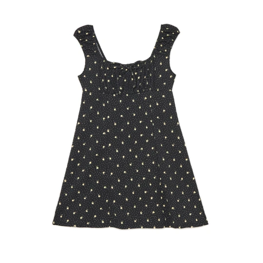 Zdjęcie produktu Cropp - Czarna sukienka mini w kwiaty i groszki - czarny