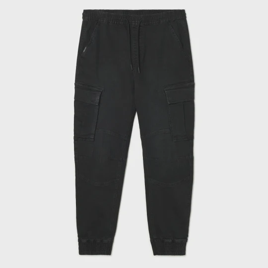 Zdjęcie produktu Cropp - Czarne jeansowe joggery cargo - czarny
