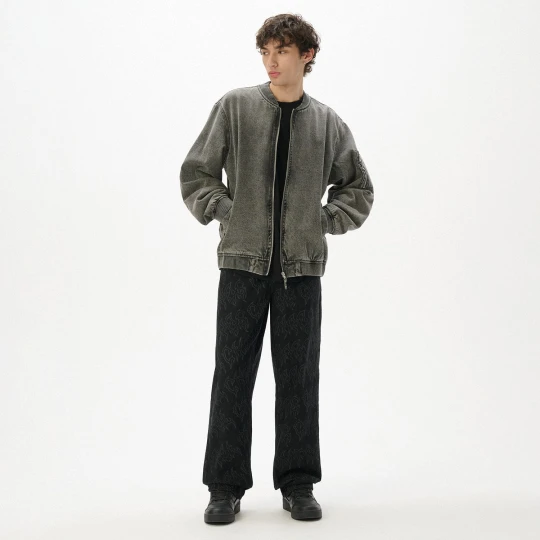Zdjęcie produktu Cropp - Czarne jeansy baggy z nadrukiem - czarny