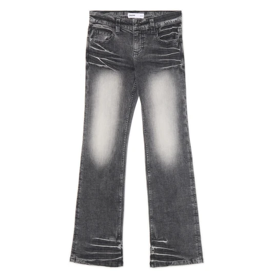 Zdjęcie produktu Cropp - Czarne jeansy bootcut z efektem sprania - czarny