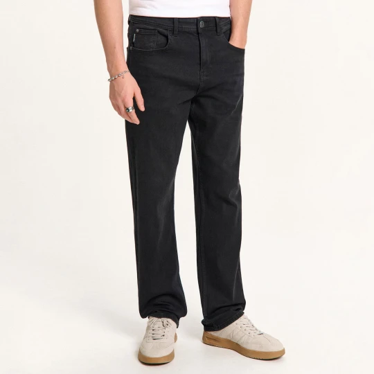 Zdjęcie produktu Cropp - Czarne jeansy comfort z efektem sprania - czarny