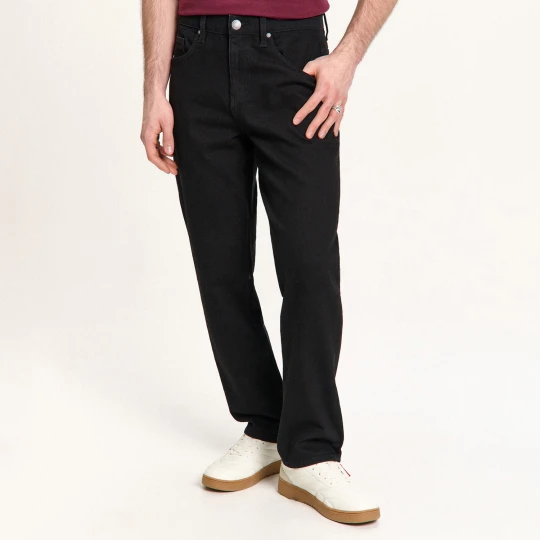Zdjęcie produktu Cropp - Czarne jeansy regular z acid wash - czarny