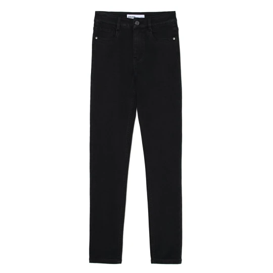 Zdjęcie produktu Cropp - Czarne jeansy skinny regular acid wash - czarny