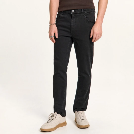 Zdjęcie produktu Cropp - Czarne jeansy skinny z efektem sprania - czarny