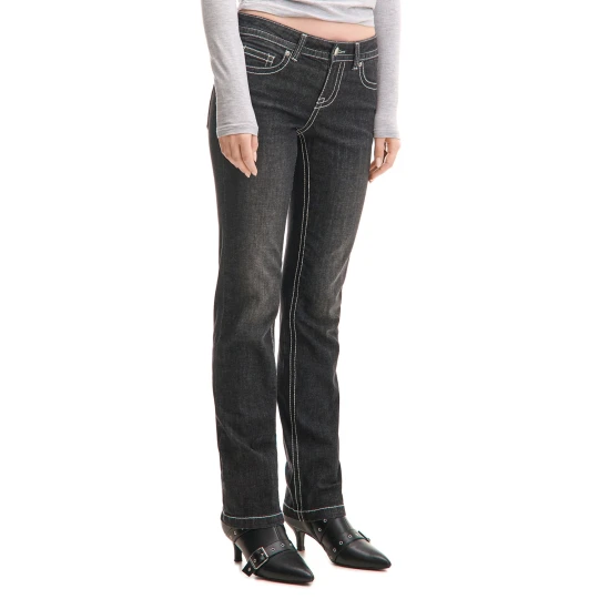 Zdjęcie produktu Cropp - Czarne jeansy slim z efektem sprania - czarny