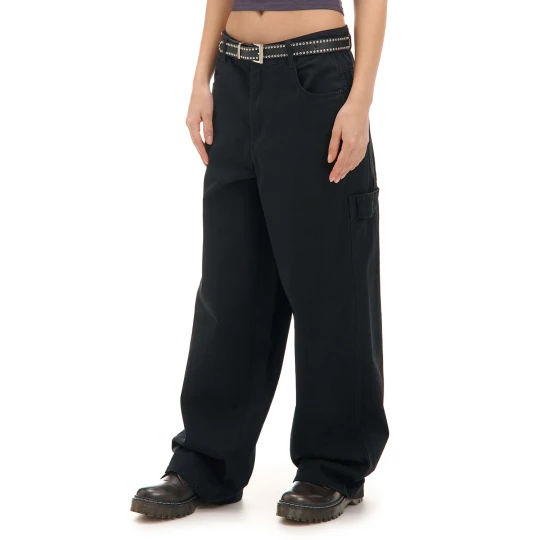 Zdjęcie produktu Cropp - Czarne spodnie baggy z diagonalu - czarny