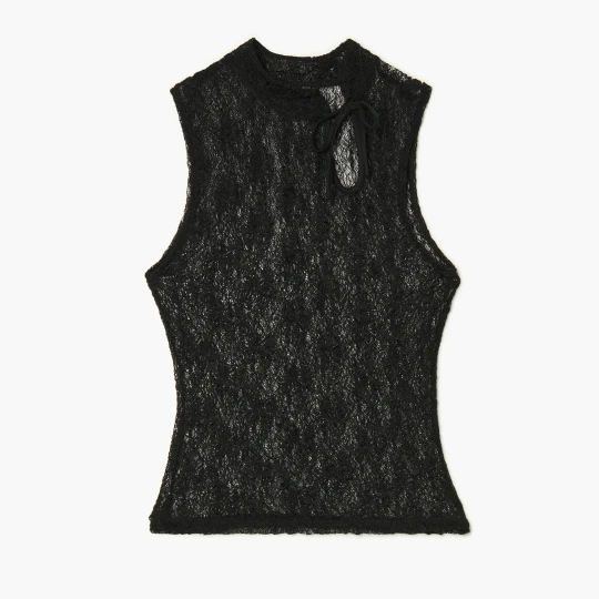 Zdjęcie produktu Cropp - Czarny koronkowy top Qipao - czarny