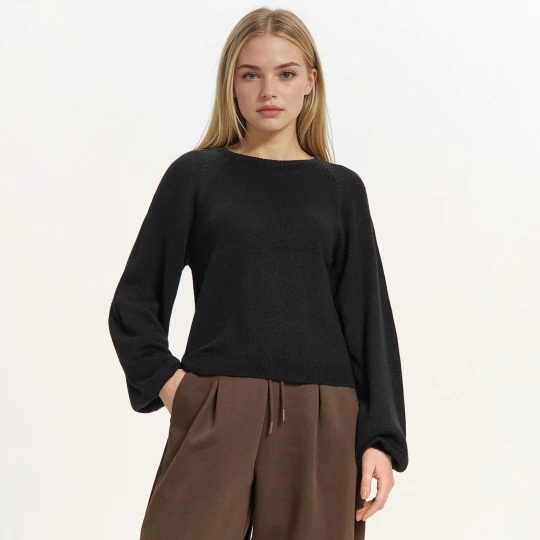 Zdjęcie produktu Cropp - Czarny luźny sweter - czarny