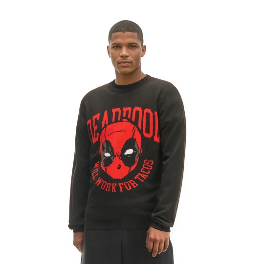 Zdjęcie produktu Cropp - Czarny sweter z nadrukiem Deadpool - czarny