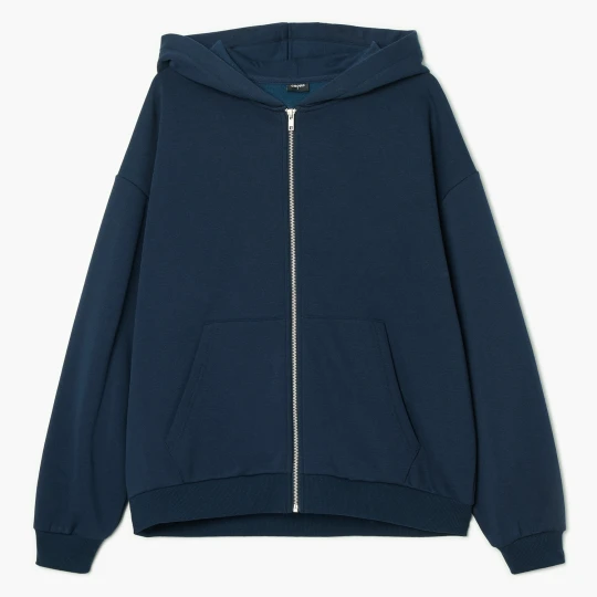 Zdjęcie produktu Cropp - Granatowa bluza oversize z kapturem - granatowy